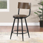 Dalia Brown Wood and Metal Swivel Stool