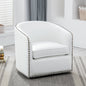Tyler Faux Leather Swivel Arm Chair with Nail Head Trim