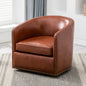 Tyler Faux Leather Swivel Arm Chair with Nail Head Trim